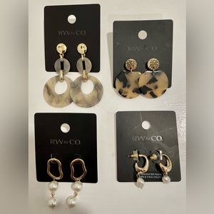 RW & CO earrings, set of 4